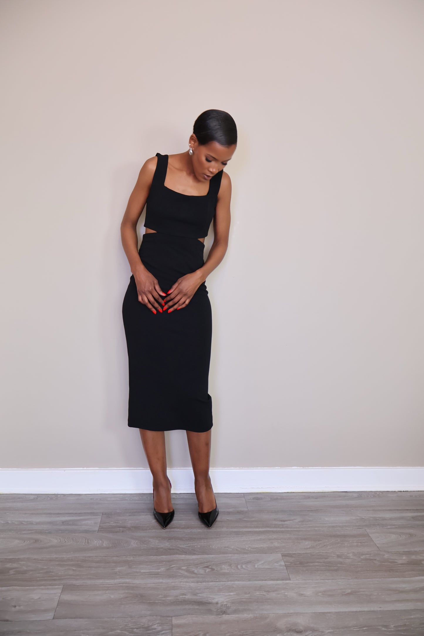 Cut-Out Midi Dress