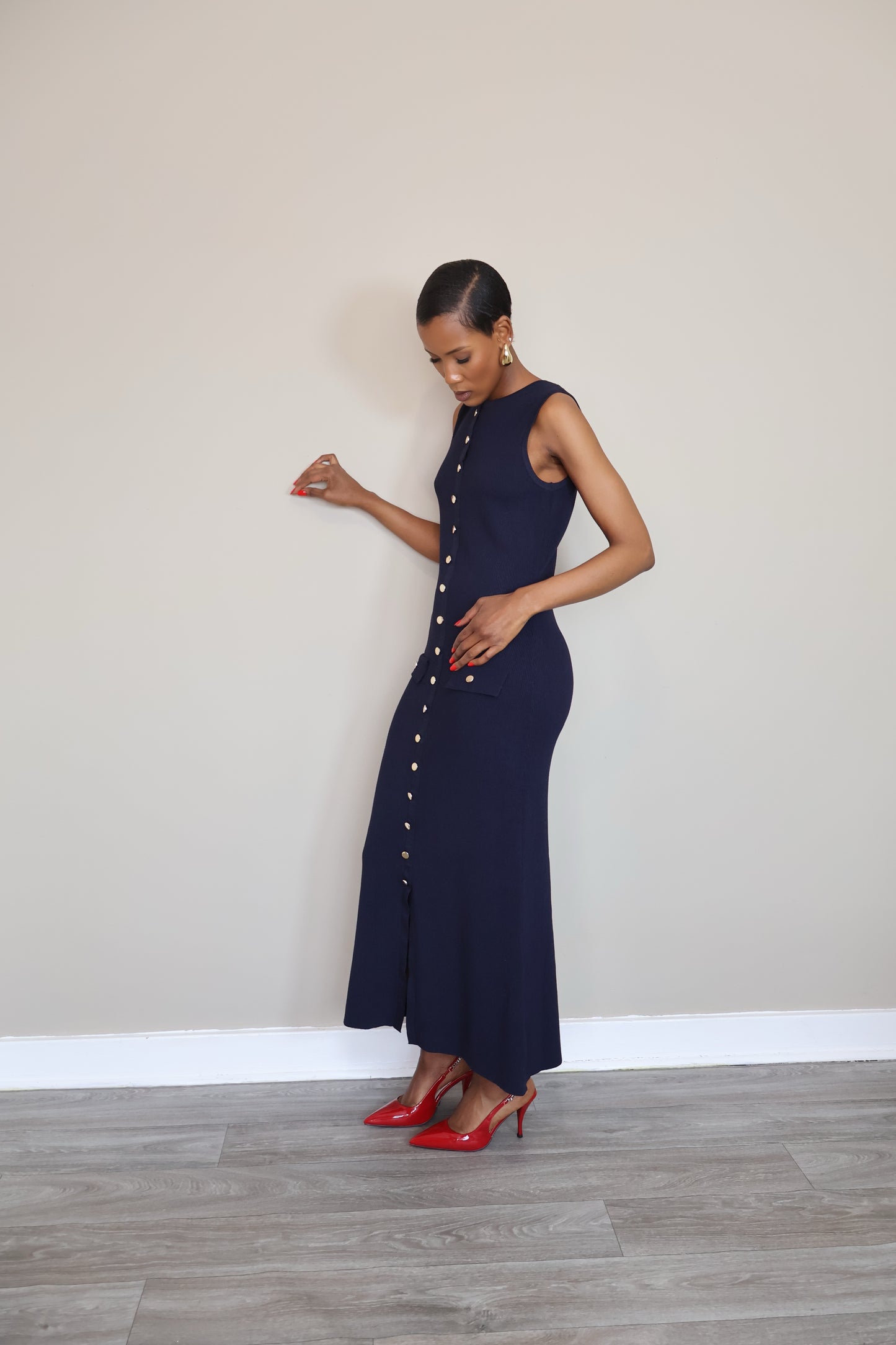 Button-Up Knit Dress