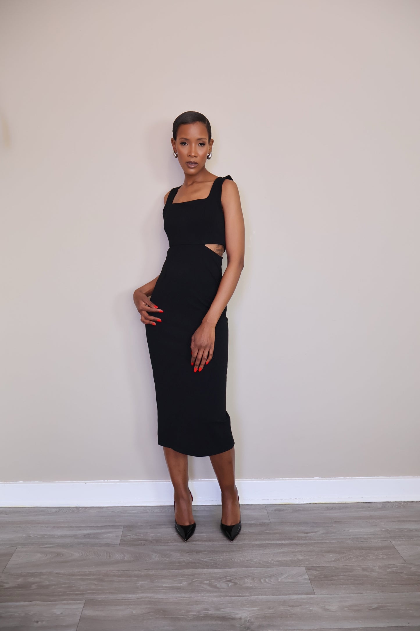 Cut-Out Midi Dress