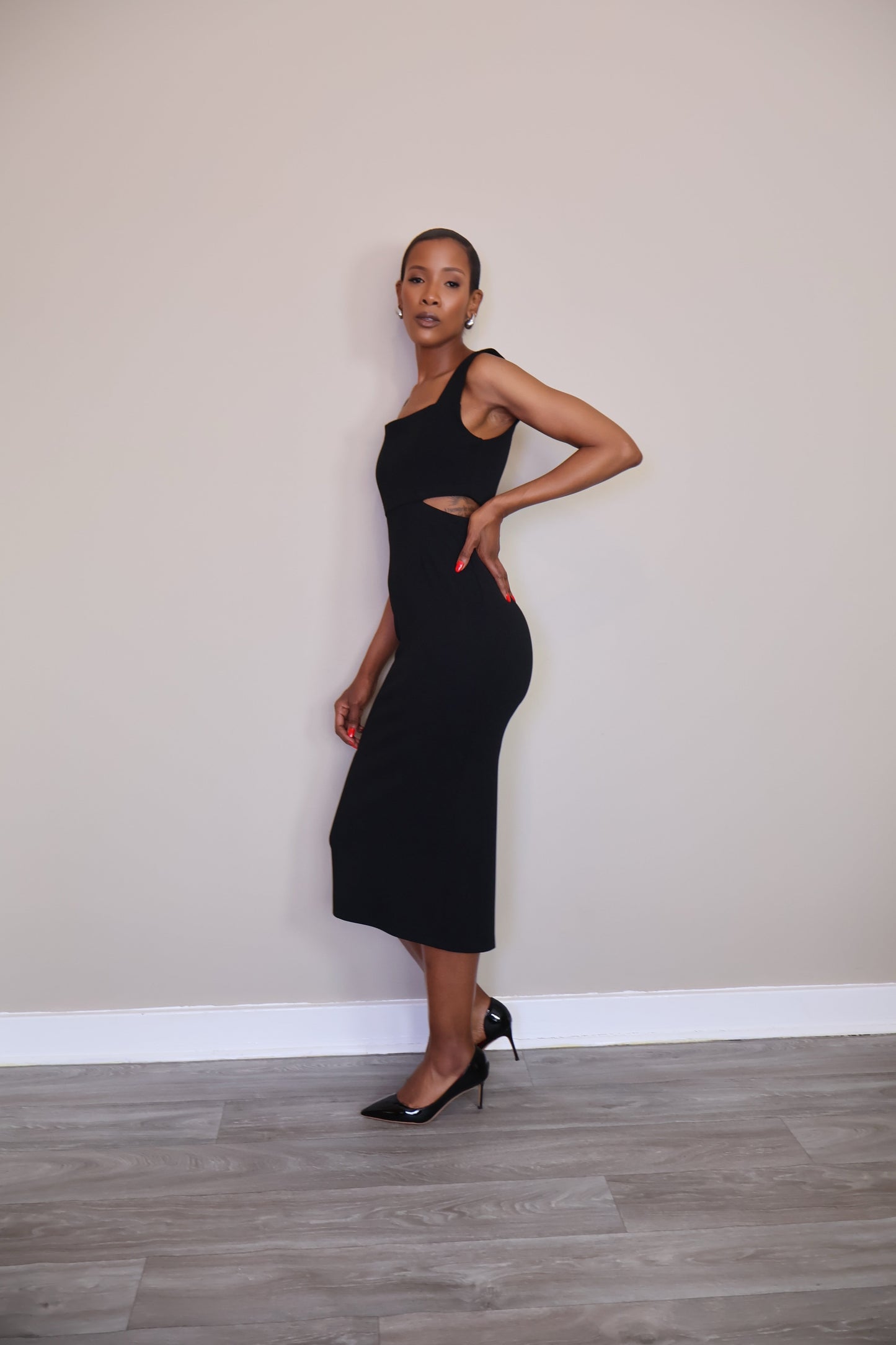 Cut-Out Midi Dress