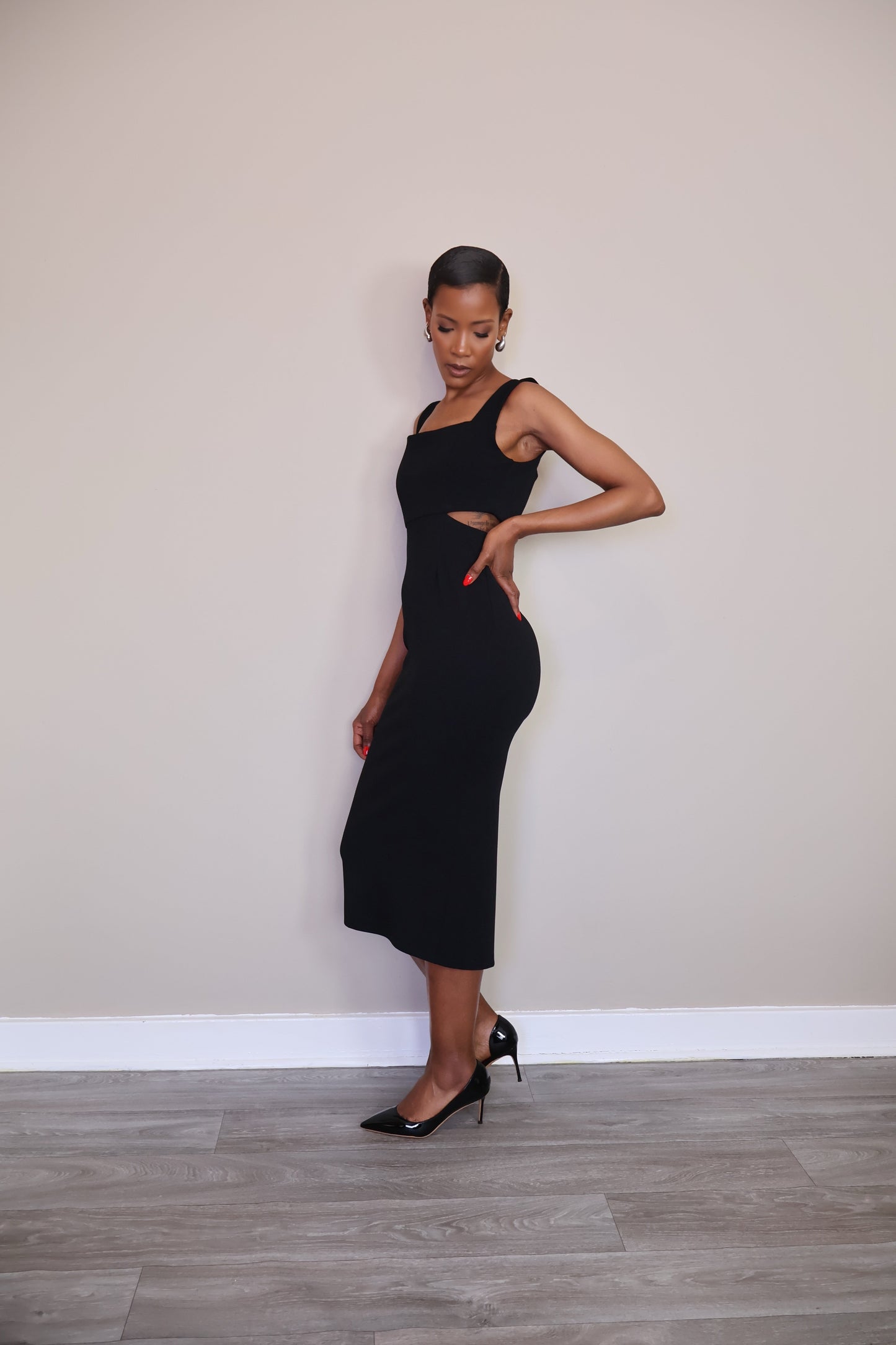 Cut-Out Midi Dress