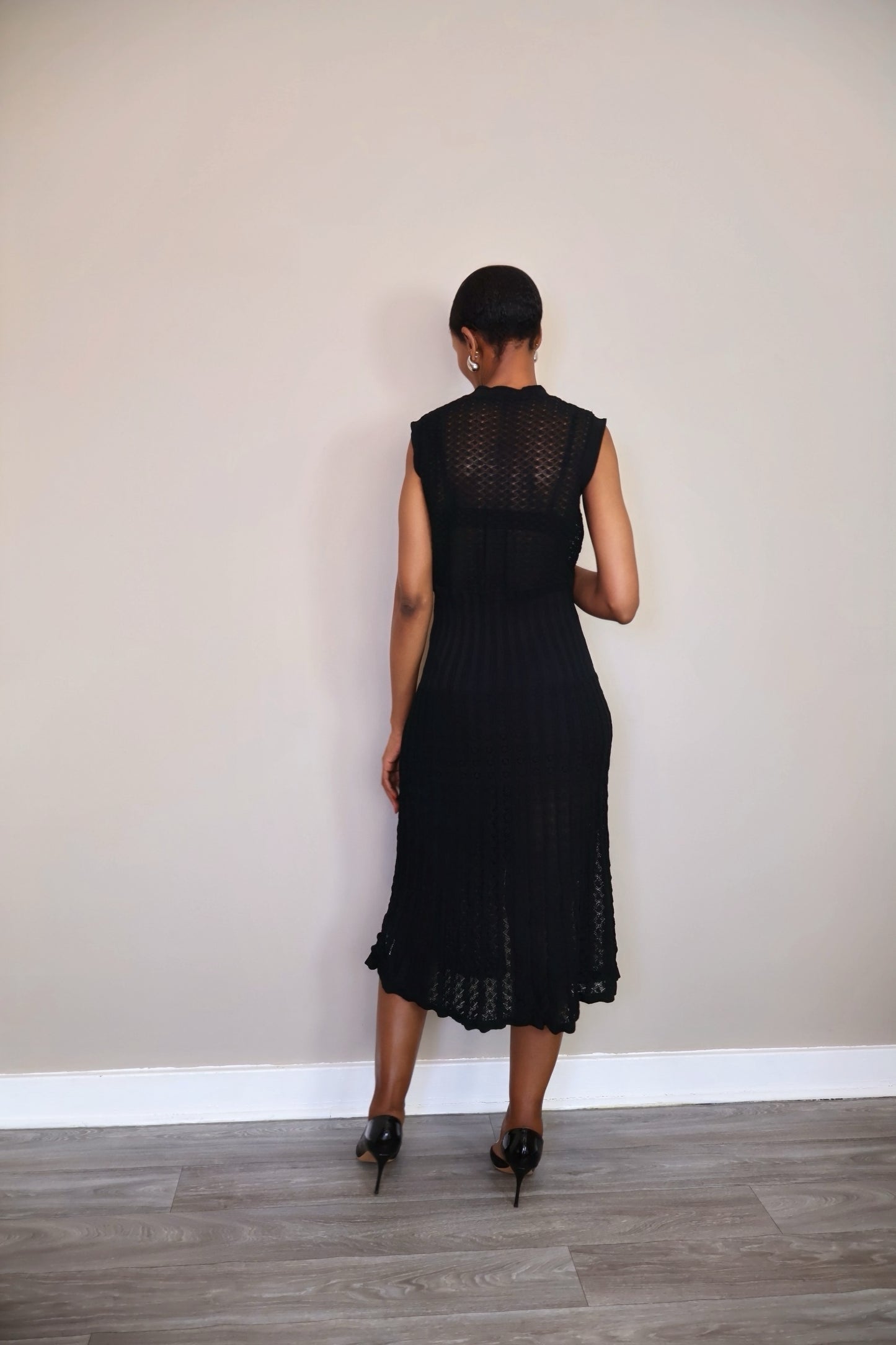 Button-Up Crochet Midi Dress