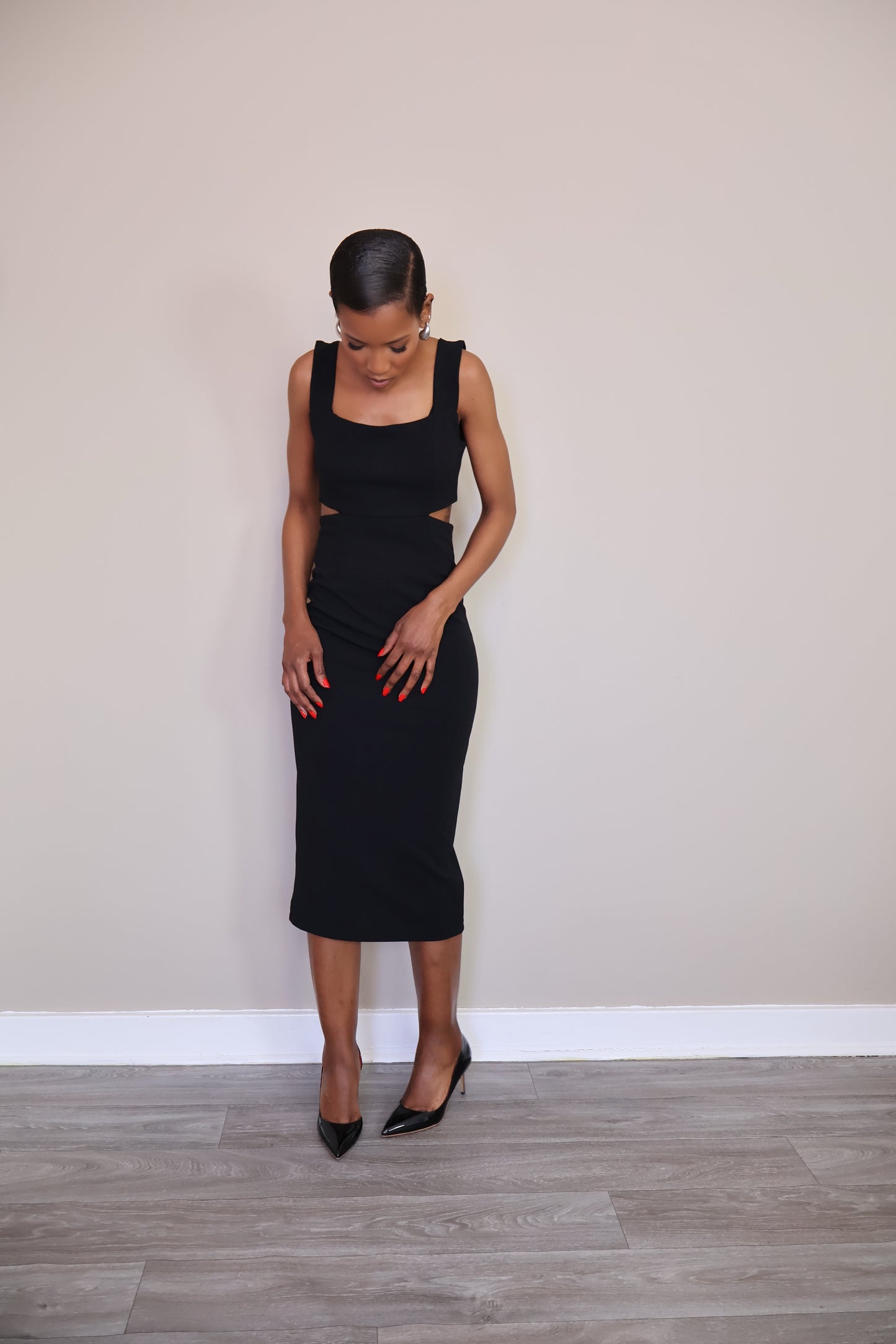 Cut-Out Midi Dress
