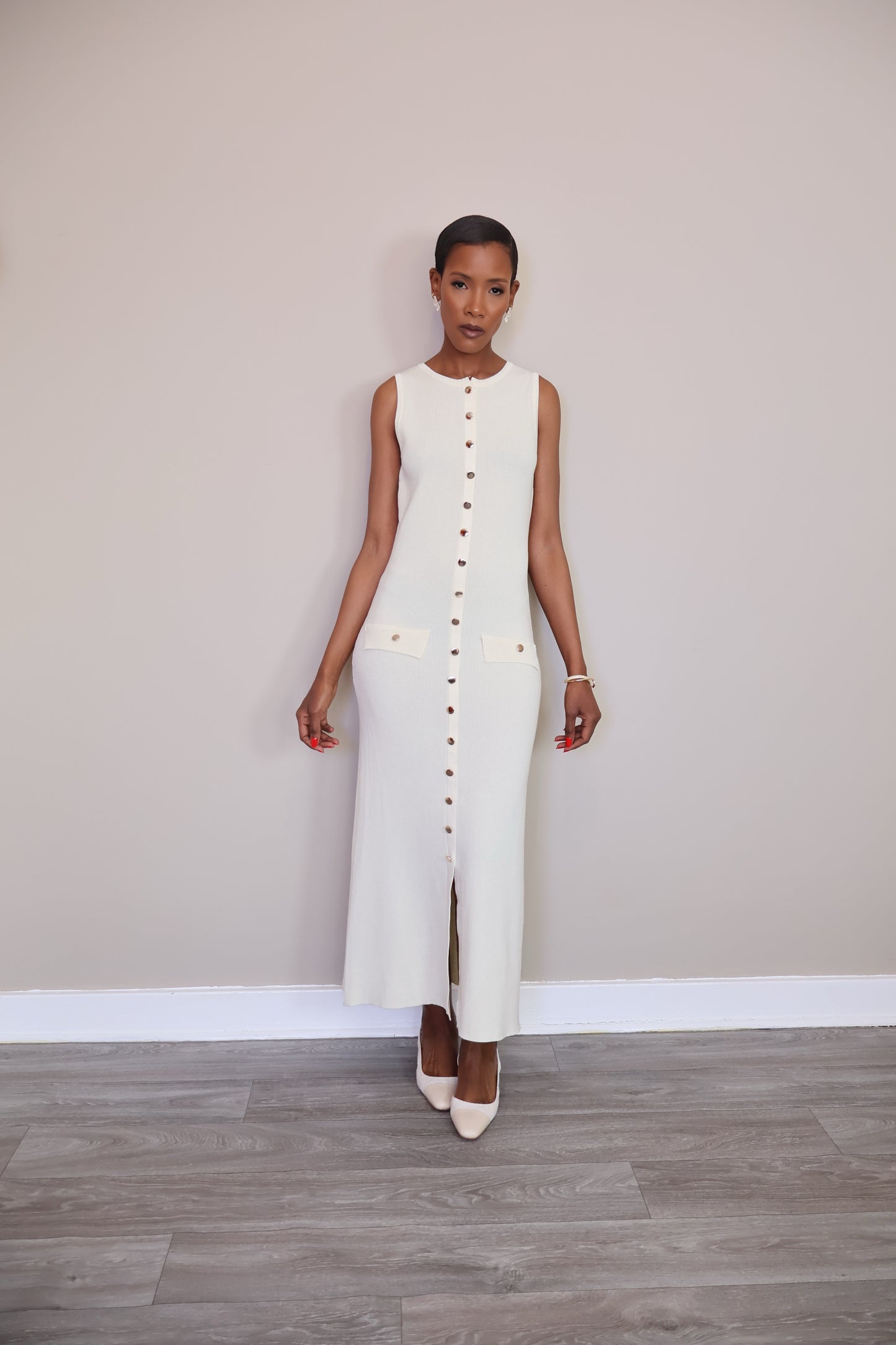 Button-Up Knit Dress