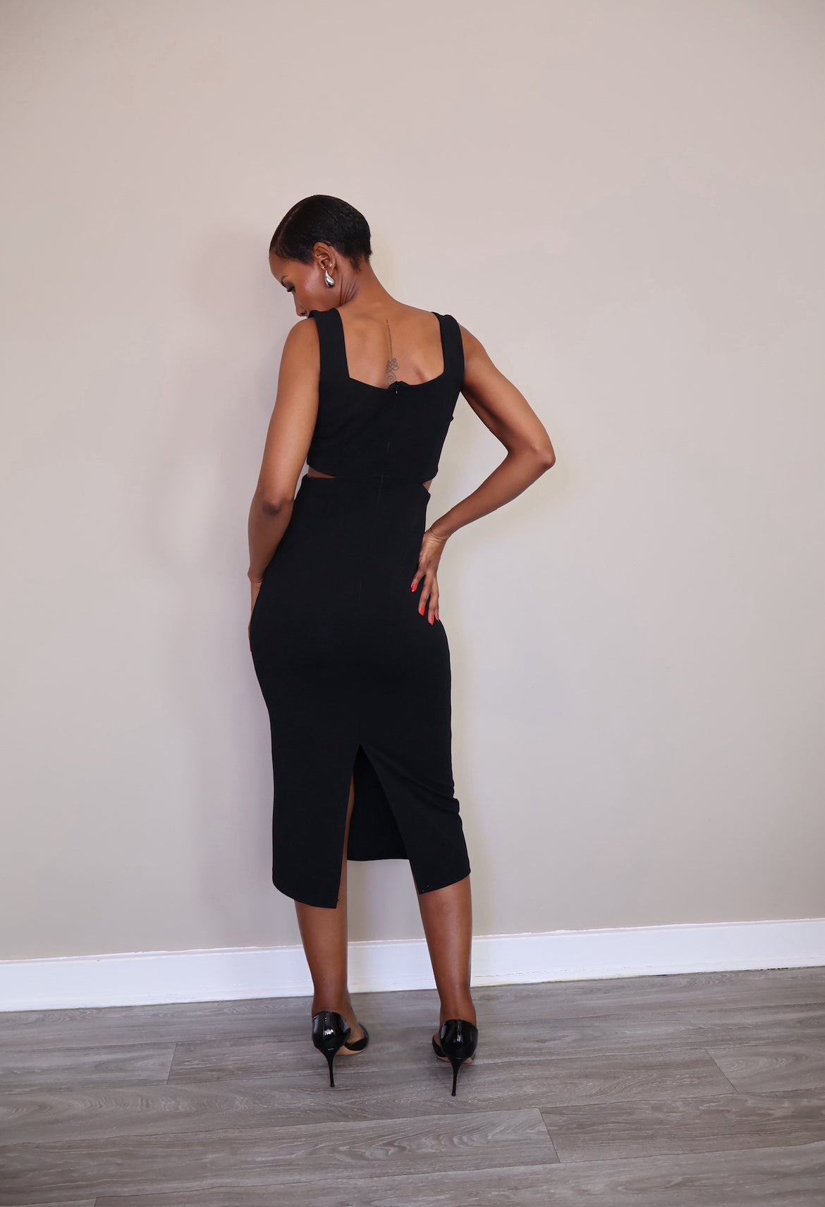 Cut-Out Midi Dress