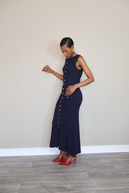 Button-Up Knit Dress