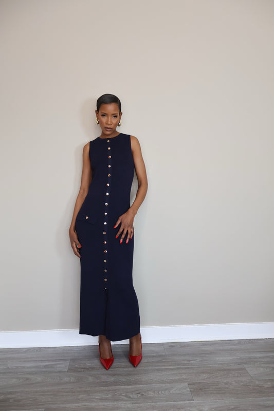 Button-Up Knit Dress